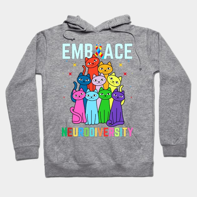 COLORED CATS EMBRACING NEURODIVERSITY Hoodie by Lolane